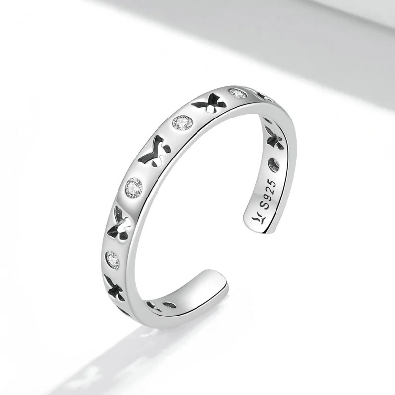 (afbeelding voor) Pandora Style Opengewerkt Vlinder Open Ring - SCR764 - Bekijken 2