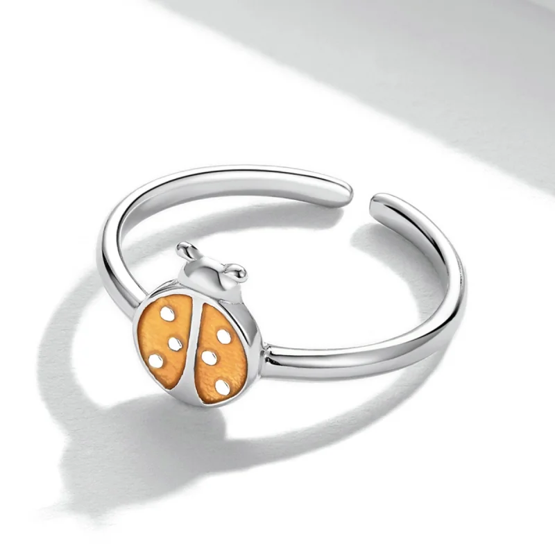 (afbeelding voor) Pandora Style Oranje Lieveheersbeestje Open Ring - SCR774 - Bekijken 3