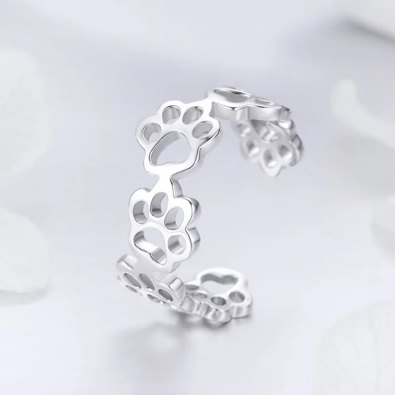(afbeelding voor) Pandora Style Pootpad Open Ring - SCR424 - Bekijken 4