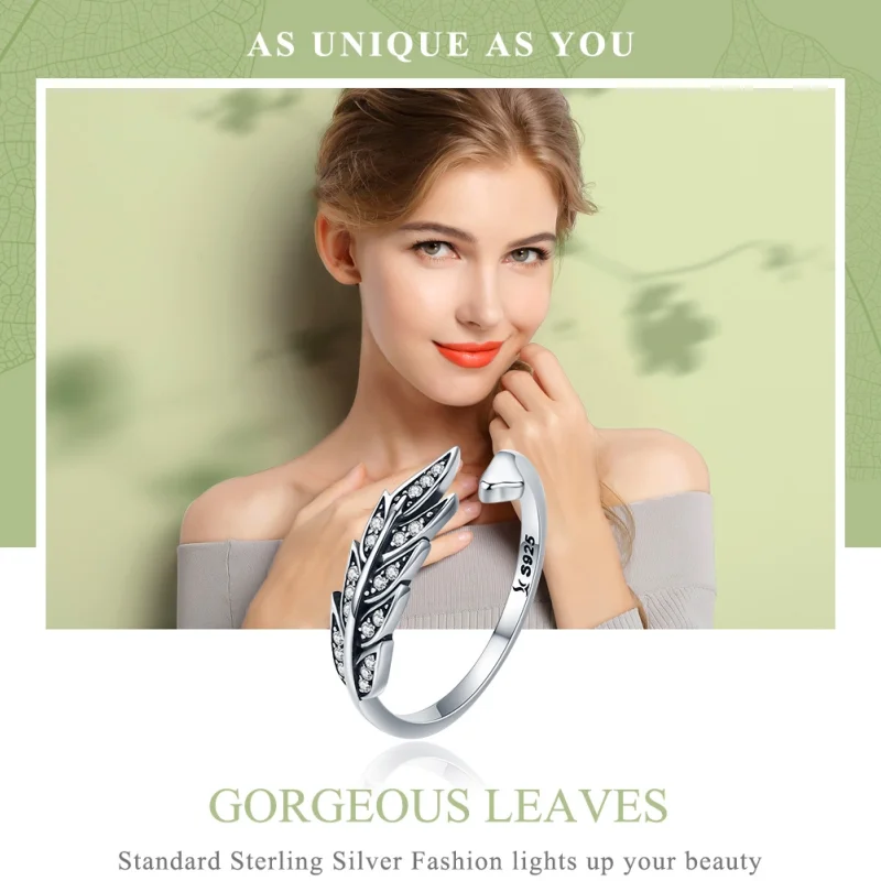 (afbeelding voor) Pandora Style Prachtige bladeren Open Ring - SCR313 - Bekijken 2