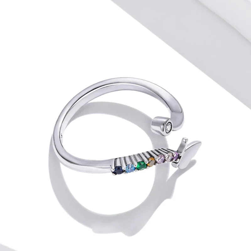 (afbeelding voor) Pandora Style Regenboogvlinder Open Ring - SCR730 - Bekijken 4
