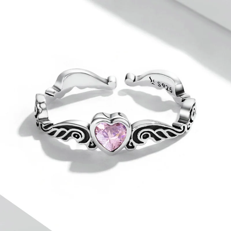 (afbeelding voor) Pandora Style Retro Patroon - Hart Open Ring - SCR766 - Bekijken 3