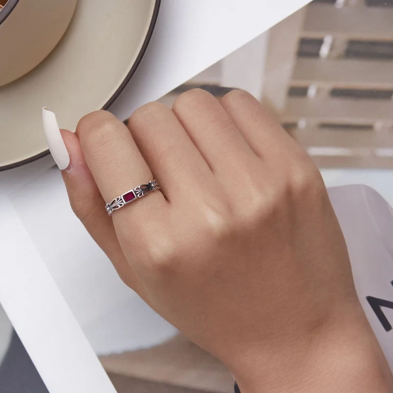 (afbeelding voor) Pandora Style Retro Patroon Open Ring - SCR880 - Bekijken 6