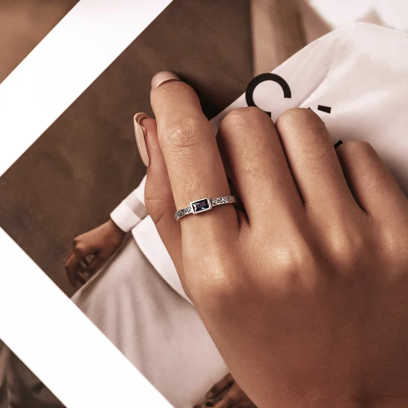 (afbeelding voor) Pandora Style Retro Patroon - Zirkonium Open Ring - SCR768 - Bekijken 7