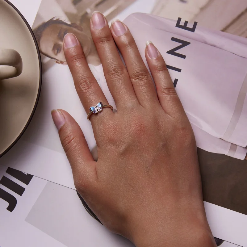 (afbeelding voor) Pandora Style Retro Vlinder Open Ring - SCR802 - Bekijken 6