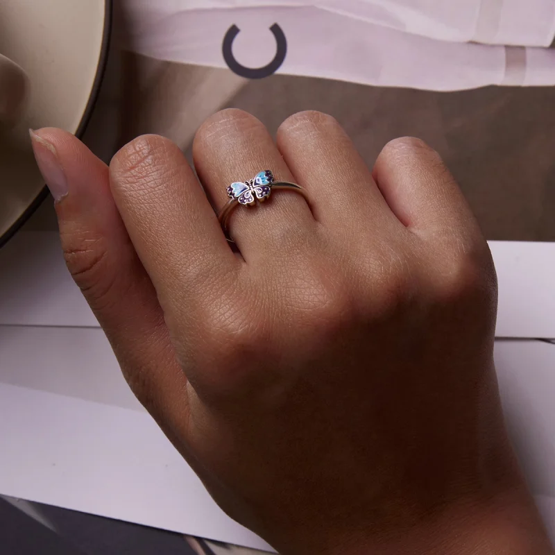 (afbeelding voor) Pandora Style Retro Vlinder Open Ring - SCR802 - Bekijken 7