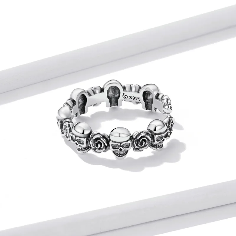 (afbeelding voor) Pandora Style Rose Schedel Open Ring - BSR218 - Bekijken 3