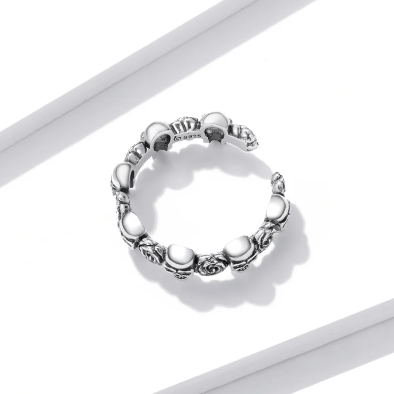 (afbeelding voor) Pandora Style Rose Schedel Open Ring - BSR218 - Bekijken 4