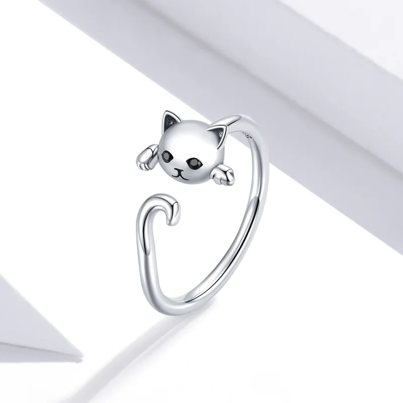 (afbeelding voor) Pandora Style Schattige kat Open Ring - SCR707 - Bekijken 2