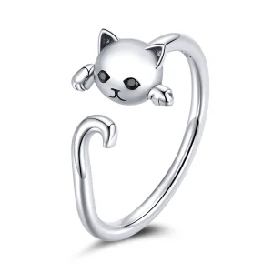Pandora Style Schattige kat Open Ring - SCR707 (afbeelding voor) Pandora Style Schattige kat Open Ring - SCR707