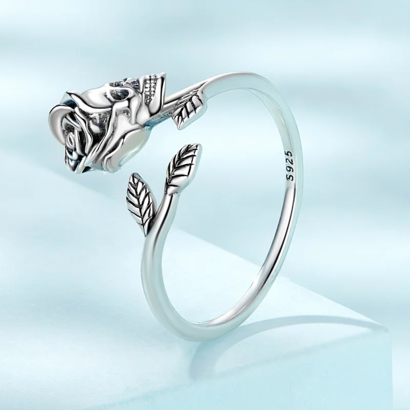 (afbeelding voor) Pandora Style Schedel Roos Open Ring - SCR879 - Bekijken 2