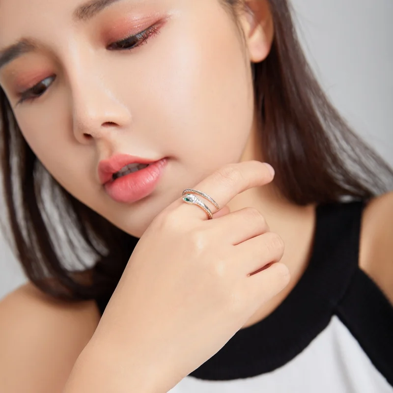 (afbeelding voor) Pandora Style Slang Open Ring - BSR169 - Bekijken 6