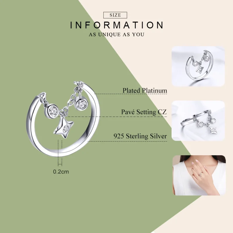 (afbeelding voor) Pandora Style Sterrenhemel Open Ring - SCR408 - Bekijken 3