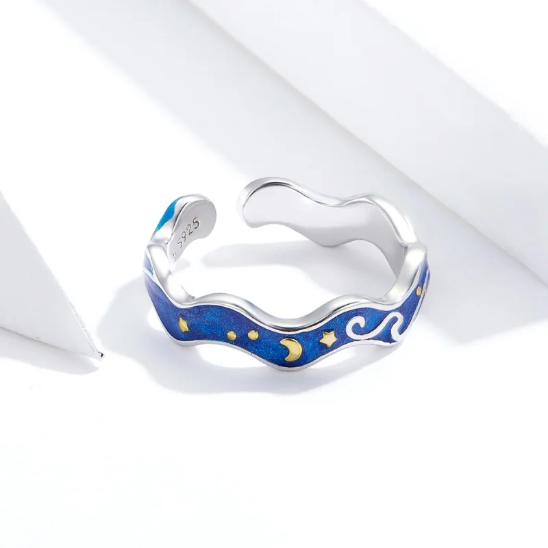 (afbeelding voor) Pandora Style Sterrenhemel van Van Gogh Open Ring - SCR608 - Bekijken 3