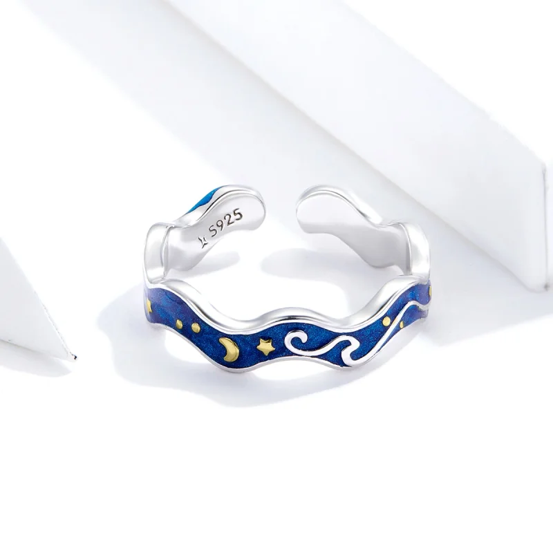 (afbeelding voor) Pandora Style Sterrenhemel van Van Gogh Open Ring - SCR608 - Bekijken 4