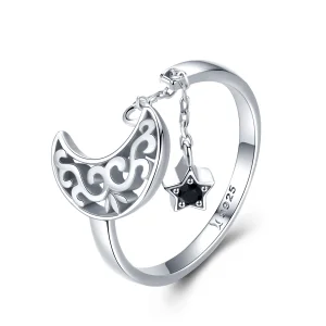 (afbeelding voor) Pandora Style Sterrenlicht Maan Open Ring - SCR479