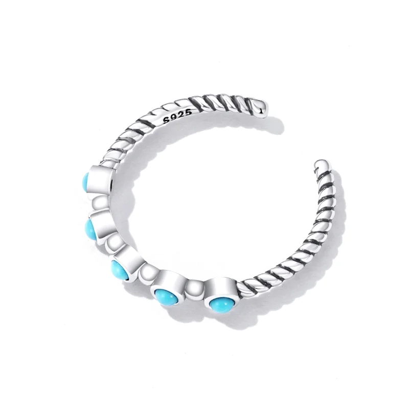 (afbeelding voor) Pandora Style Turquoise Twist Open Ring - SCR823 - Bekijken 4