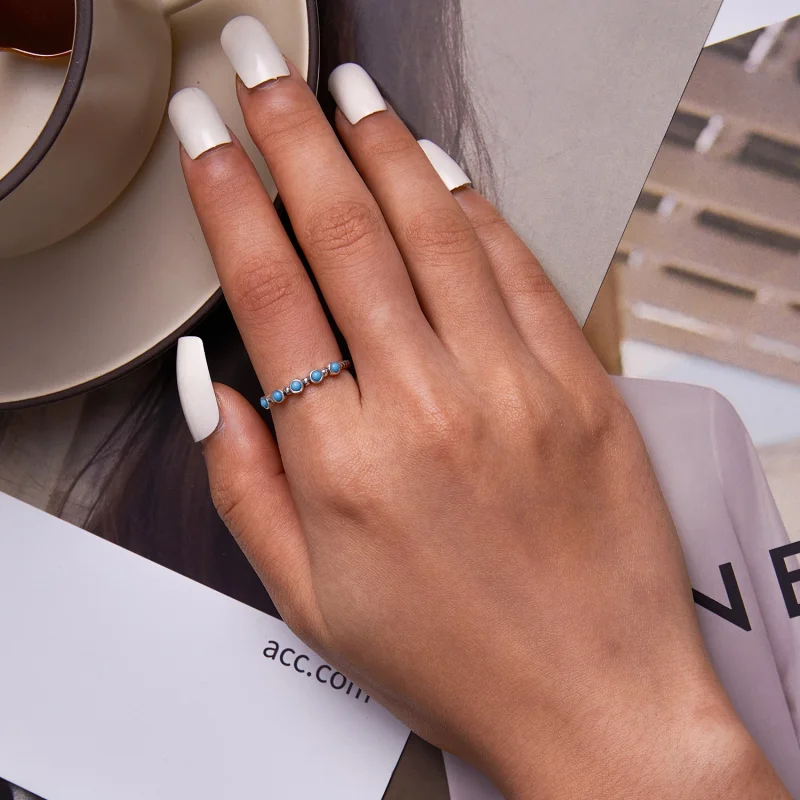 (afbeelding voor) Pandora Style Turquoise Twist Open Ring - SCR823 - Bekijken 8