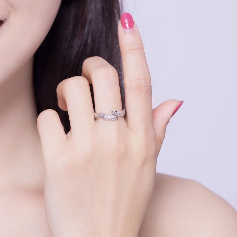 (afbeelding voor) Pandora Style Veer Open Ring - SCR517 - Bekijken 8