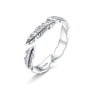 (afbeelding voor) Pandora Style Veer Open Ring - SCR517
