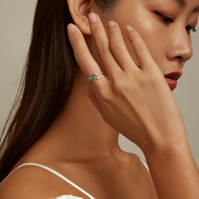 (afbeelding voor) Pandora Style Veer Open Ring - SCR799 - Bekijken 8