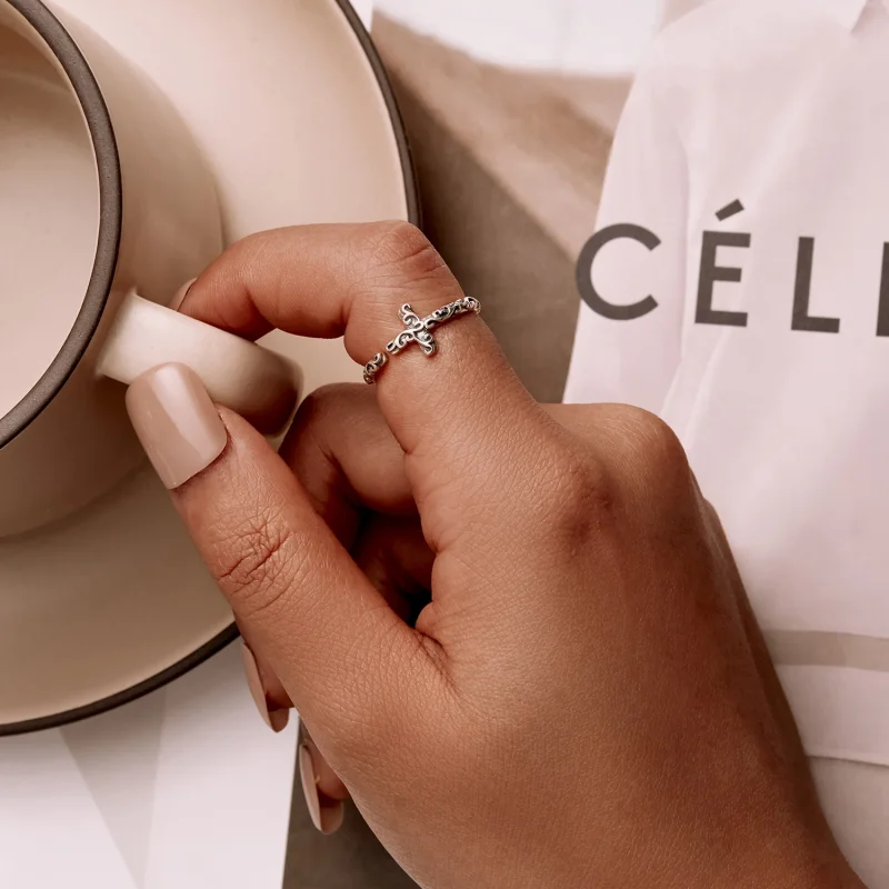 (afbeelding voor) Pandora Style Vintage Kruis Open Ring - VSR162 - Bekijken 7