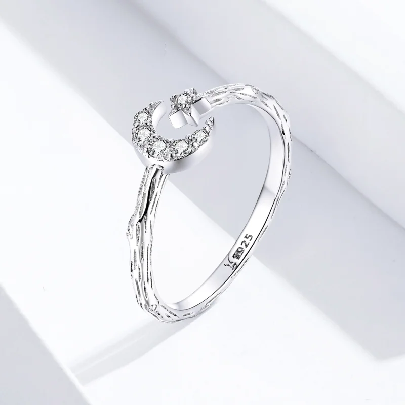 (afbeelding voor) Pandora Style Vintage Sterren Maan Open Ring - SCR638 - Bekijken 2