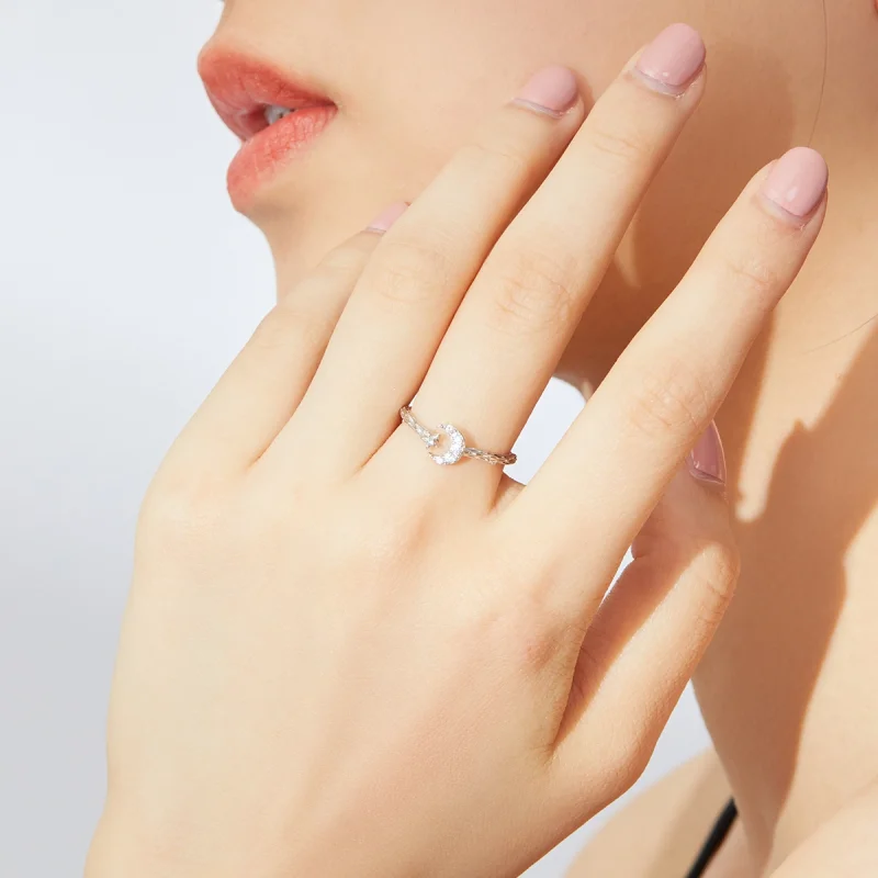 (afbeelding voor) Pandora Style Vintage Sterren Maan Open Ring - SCR638 - Bekijken 7