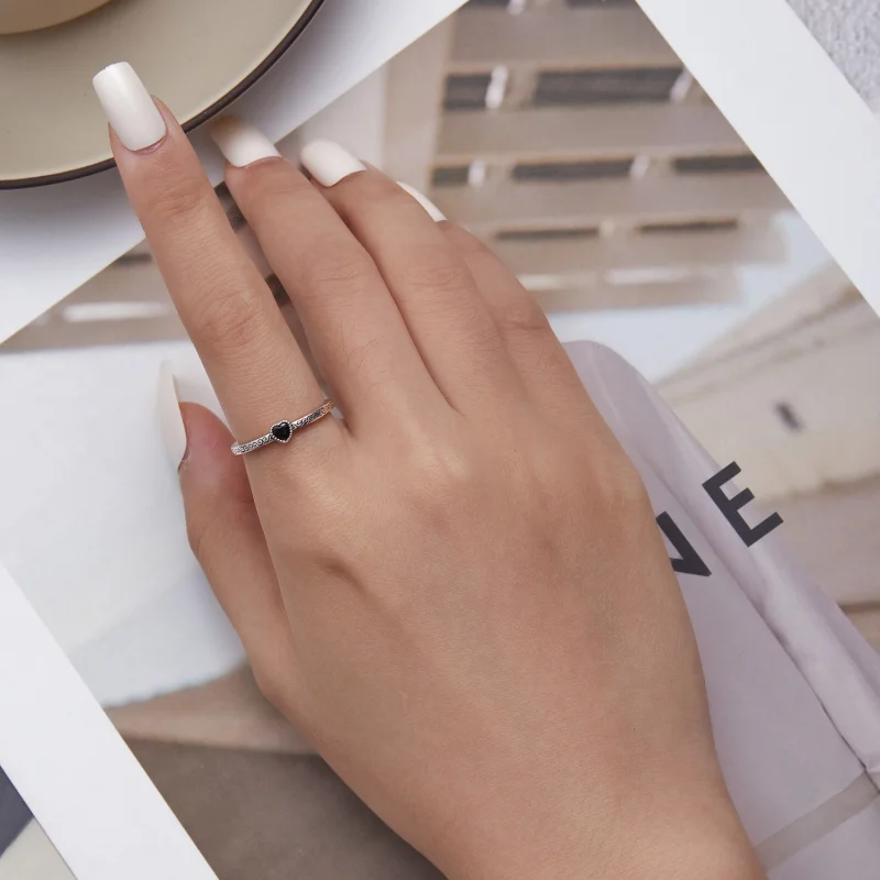 (afbeelding voor) Pandora Style Vintage Zwart Zirkoon Open Ring - SCR878 - Bekijken 5