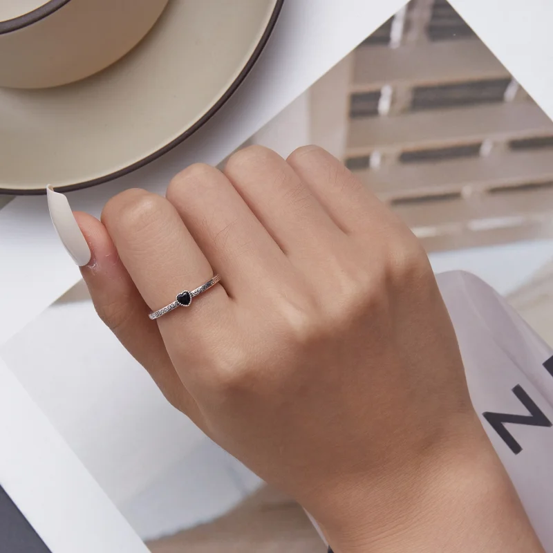 (afbeelding voor) Pandora Style Vintage Zwart Zirkoon Open Ring - SCR878 - Bekijken 6