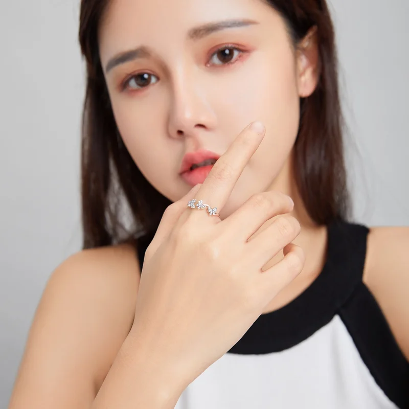 (afbeelding voor) Pandora Style Vlinder Open Ring - SCR704 - Bekijken 5