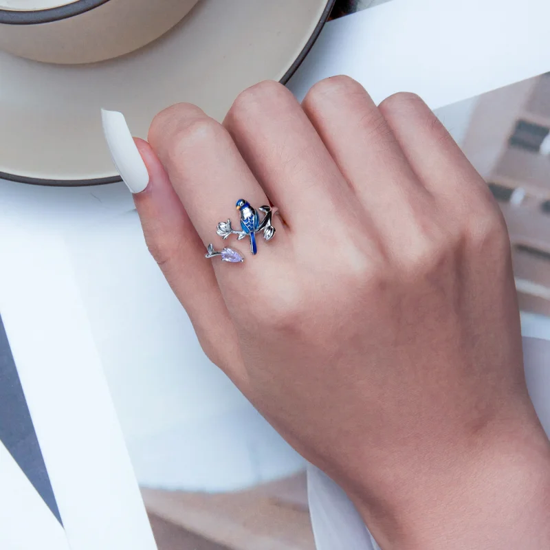 (afbeelding voor) Pandora Style Vogel Open Ring - BSR288 - Bekijken 6