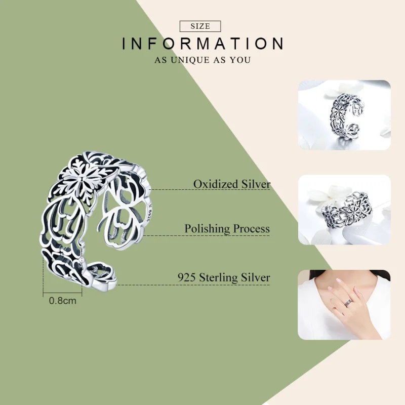 (afbeelding voor) Pandora Style Wijnoogst Open Ring - SCR500 - Bekijken 3