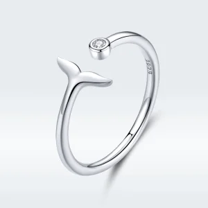 Pandora Style Zeemeermin Traan Open Ring - SCR618-A (afbeelding voor) Pandora Style Zeemeermin Traan Open Ring - SCR618-A