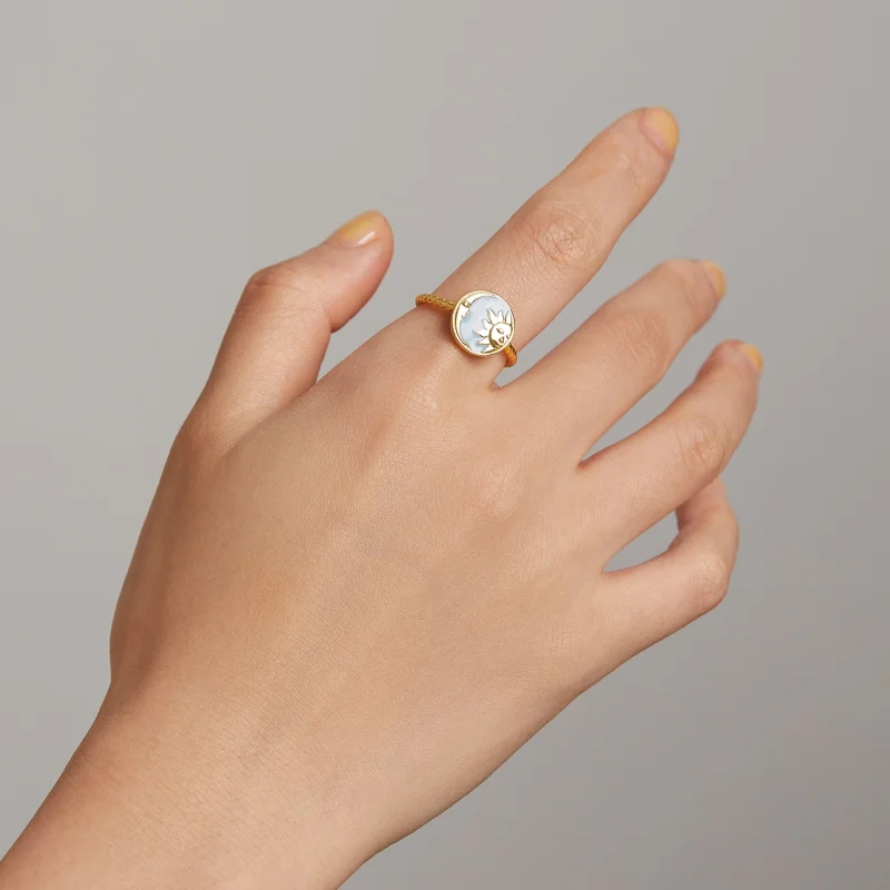 (afbeelding voor) Pandora Style Zon en Maan schijnen samen Open Ring - SCR732 - Bekijken 5