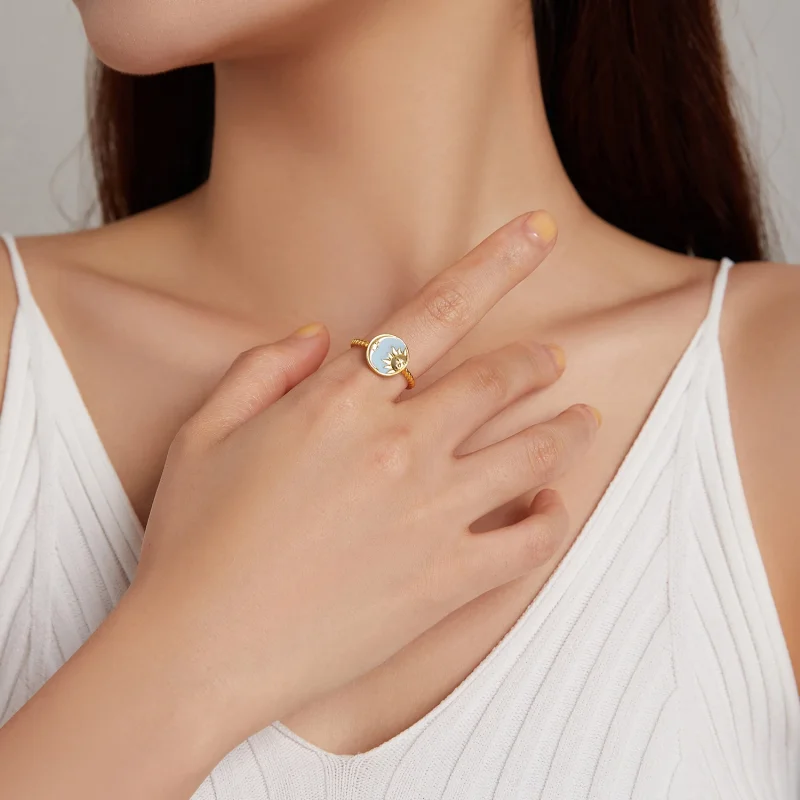 (afbeelding voor) Pandora Style Zon en Maan schijnen samen Open Ring - SCR732 - Bekijken 6