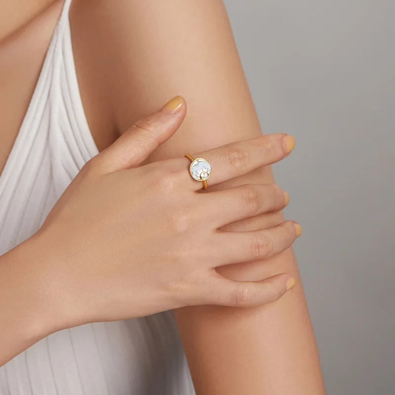 (afbeelding voor) Pandora Style Zon en Maan schijnen samen Open Ring - SCR732 - Bekijken 7