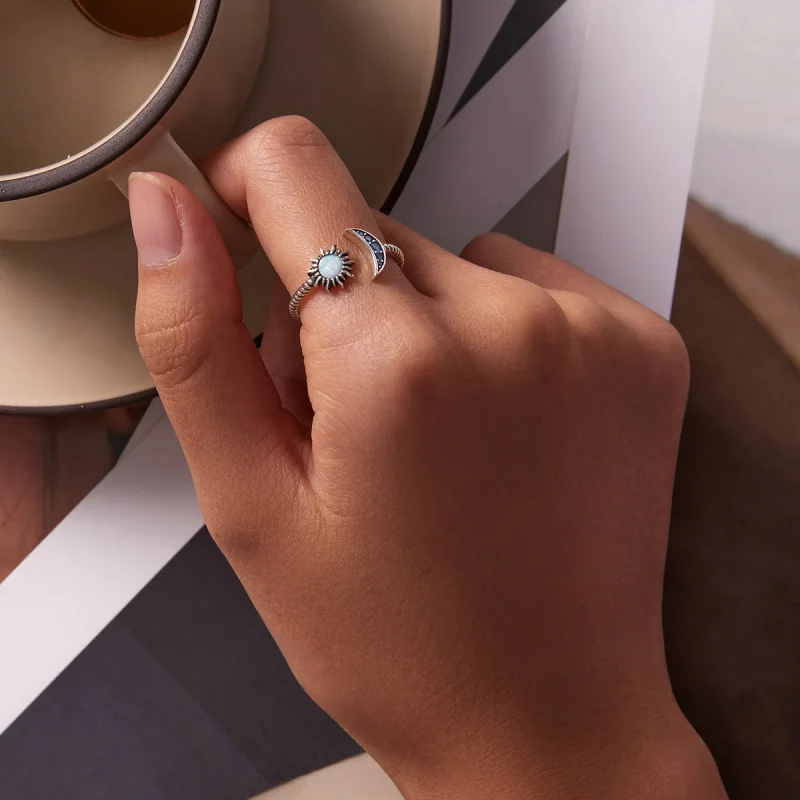 (afbeelding voor) Pandora Style Zon, Maan, Sterren Open Ring - SCR796 - Bekijken 5