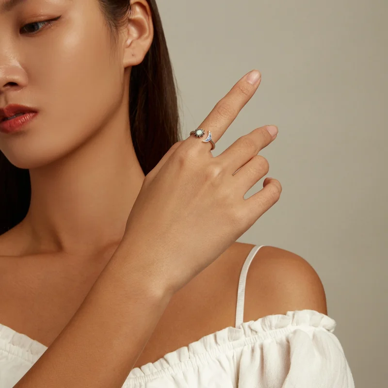 (afbeelding voor) Pandora Style Zon, Maan, Sterren Open Ring - SCR796 - Bekijken 7