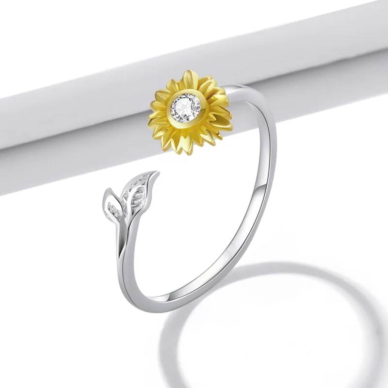 (afbeelding voor) Pandora Style Zonnebloem Open Ring - BSR213 - Bekijken 2