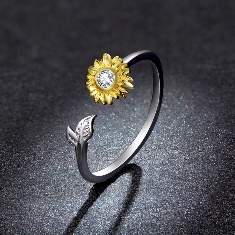 (afbeelding voor) Pandora Style Zonnebloem Open Ring - BSR213 - Bekijken 5