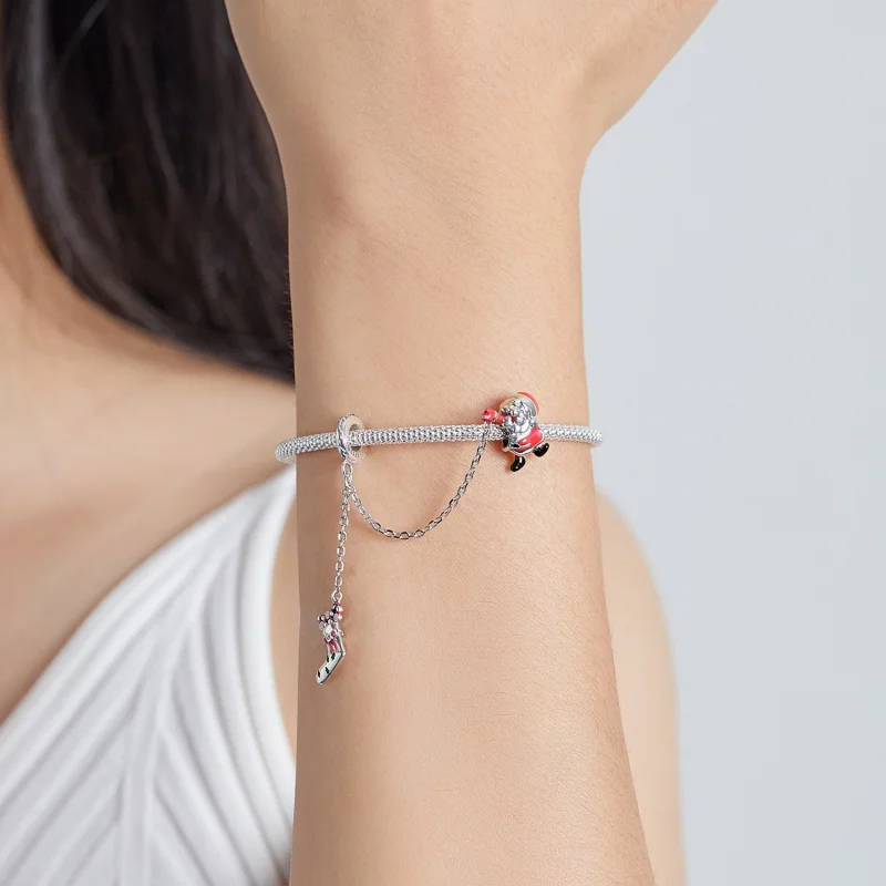 (afbeelding voor) Pandora Style Kerstman Veiligheidsketting - BSC542 - Bekijken 5