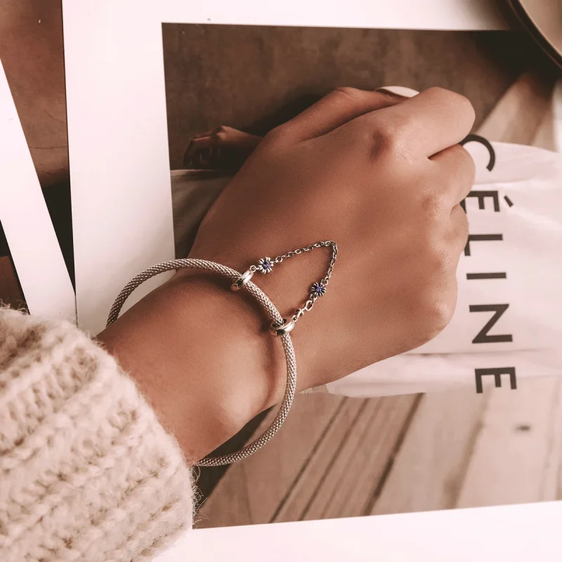 (afbeelding voor) Pandora Style Retro Bloemen Veiligheidsketting - SCC2100 - Bekijken 5