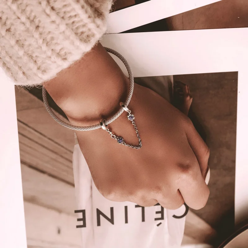 (afbeelding voor) Pandora Style Retro Bloemen Veiligheidsketting - SCC2100 - Bekijken 6