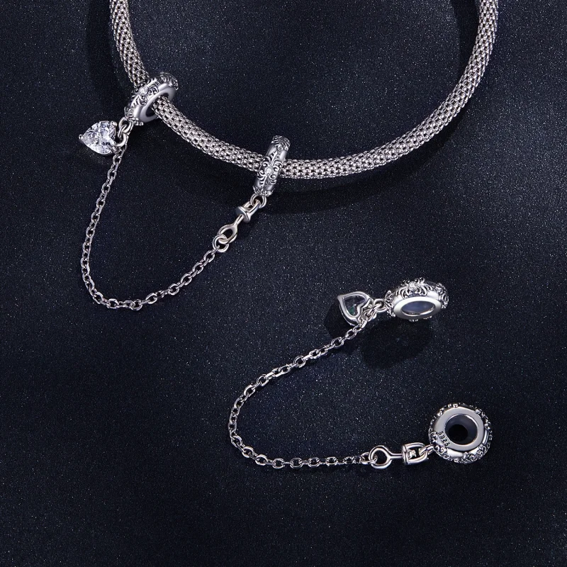 (afbeelding voor) Pandora Style Retro Patroon Veiligheidsketting - SCC2407 - Bekijken 4