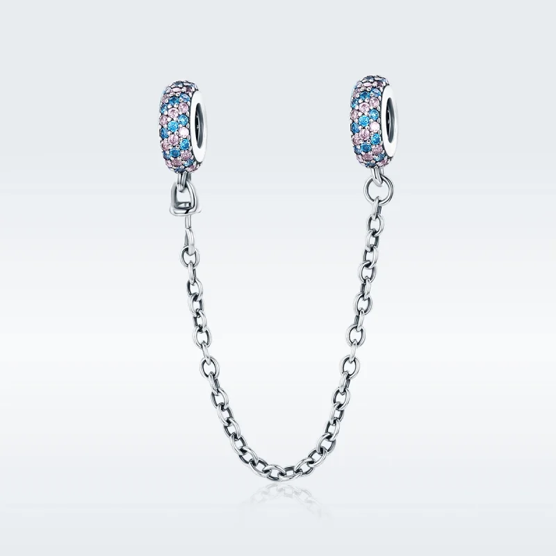 (afbeelding voor) Pandora Style Roze Blauw Wonder Veiligheidsketting - SCC379 - Bekijken 2