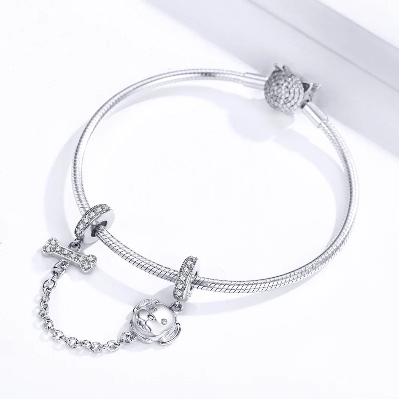 (afbeelding voor) Pandora Style Schattige puppy Veiligheidsketting - SCC1434 - Bekijken 3