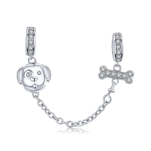 (afbeelding voor) Pandora Style Schattige puppy Veiligheidsketting - SCC1434