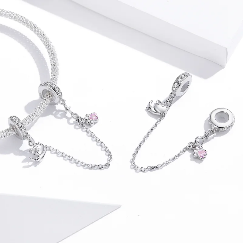 (afbeelding voor) Pandora Style Kat en klauw Veiligheidsketting - BSC243 - Bekijken 4