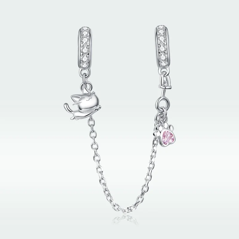 (afbeelding voor) Pandora Style Kat en klauw Veiligheidsketting - BSC243 - Bekijken 5